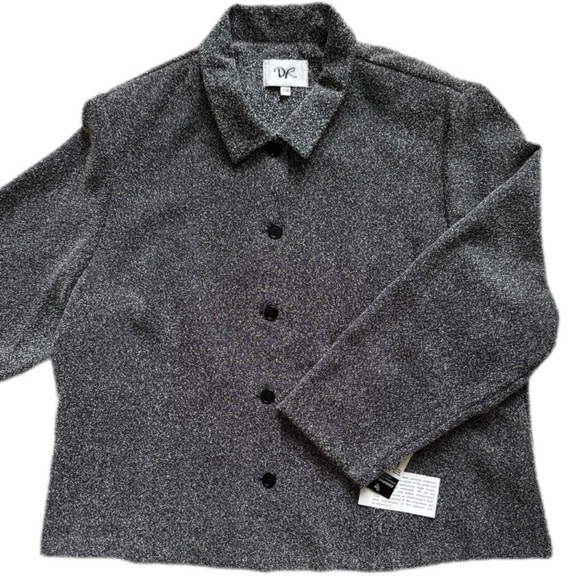 New DR Donna Ricco size 24W jacket shacket sweater soft neutral buttons NWT - Picture 1 of 13